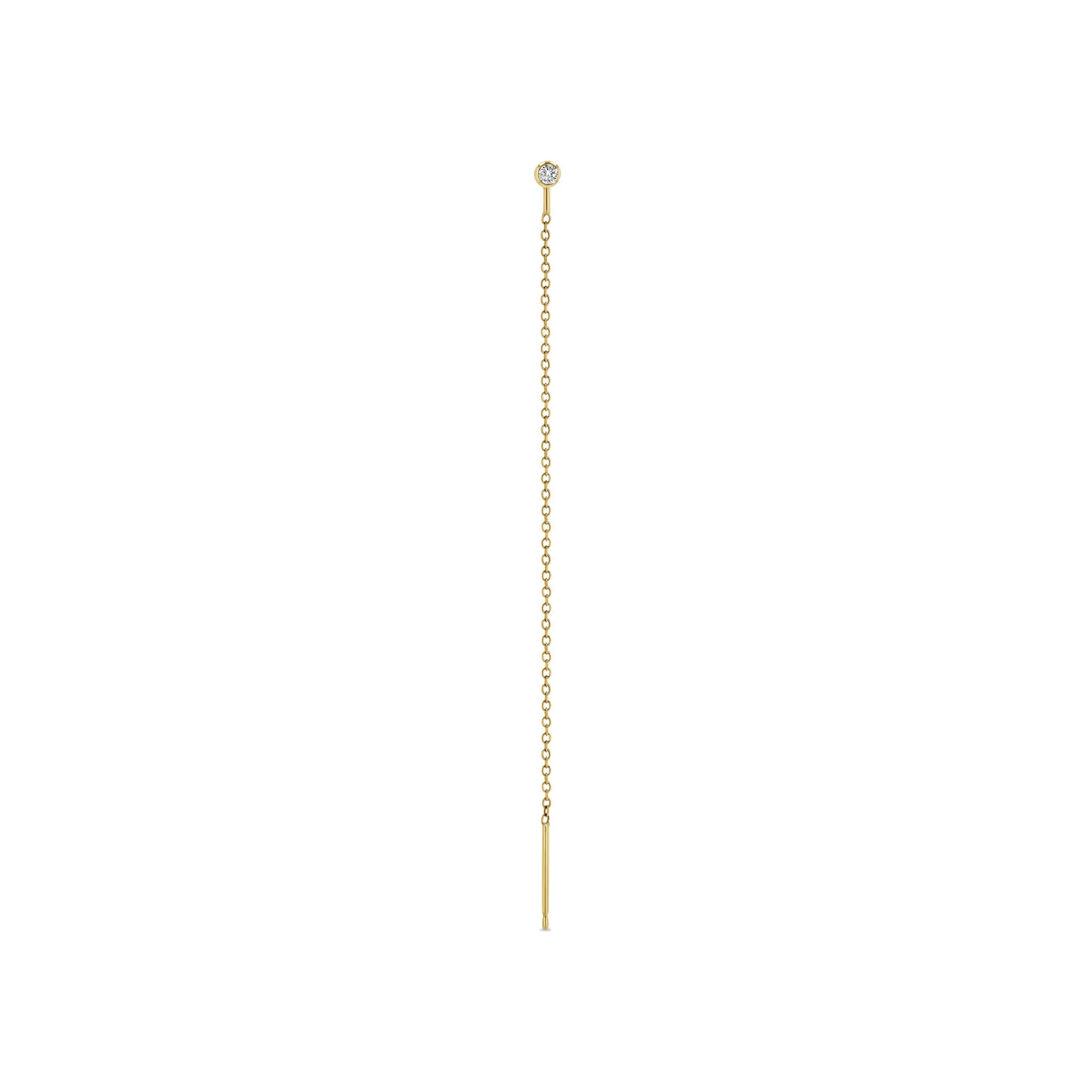 14k Diamond Bezel Threader Earrings