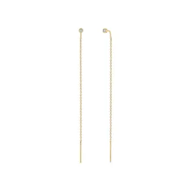 14k Diamond Bezel Threader Earrings