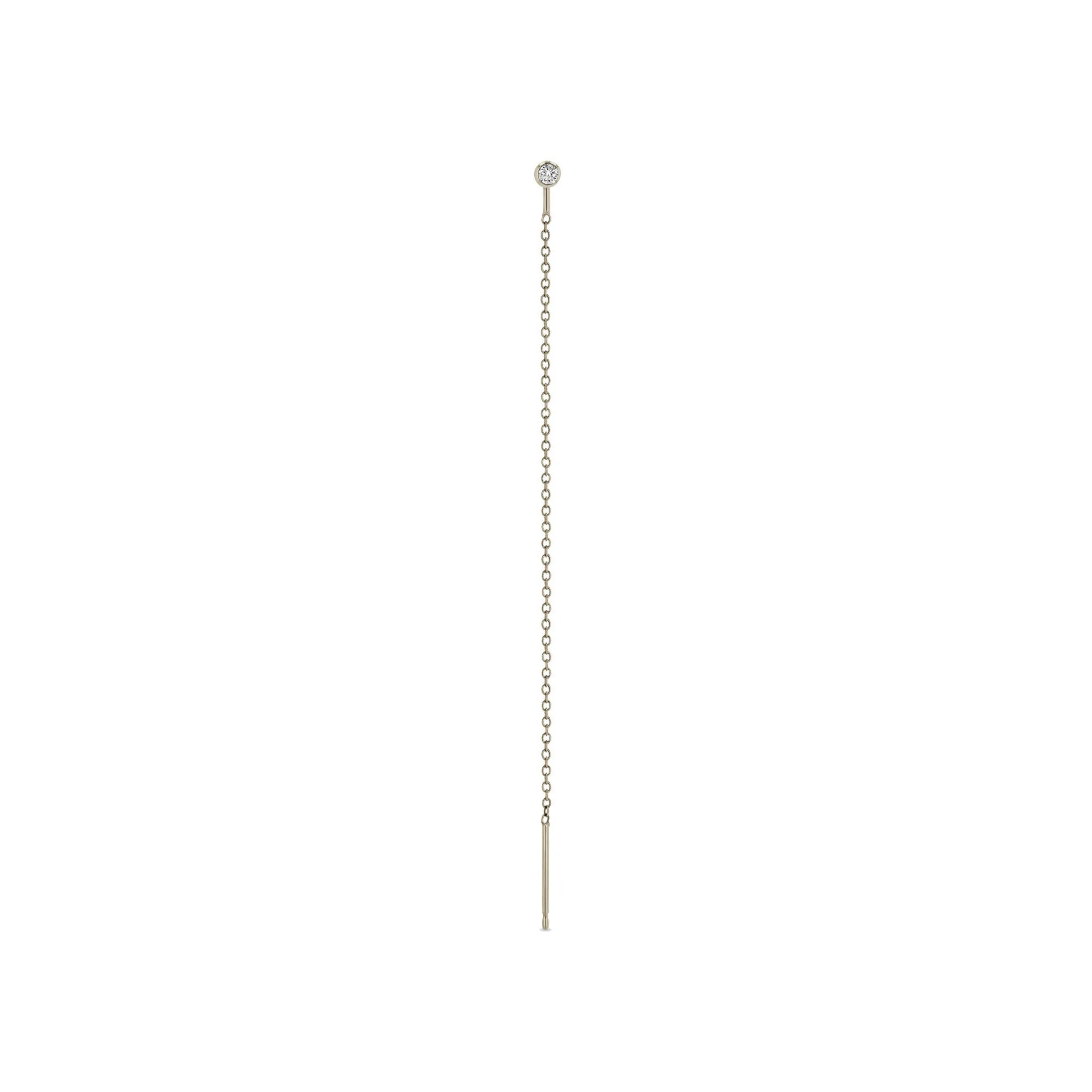14k Diamond Bezel Threader Earrings
