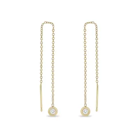 14k Floating Diamond Threader Earrings