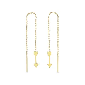 14k Gold Arrow Chain Drop Threaders - SALE