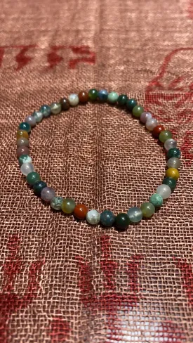 4MM Indian Agate Bead Bracelet
