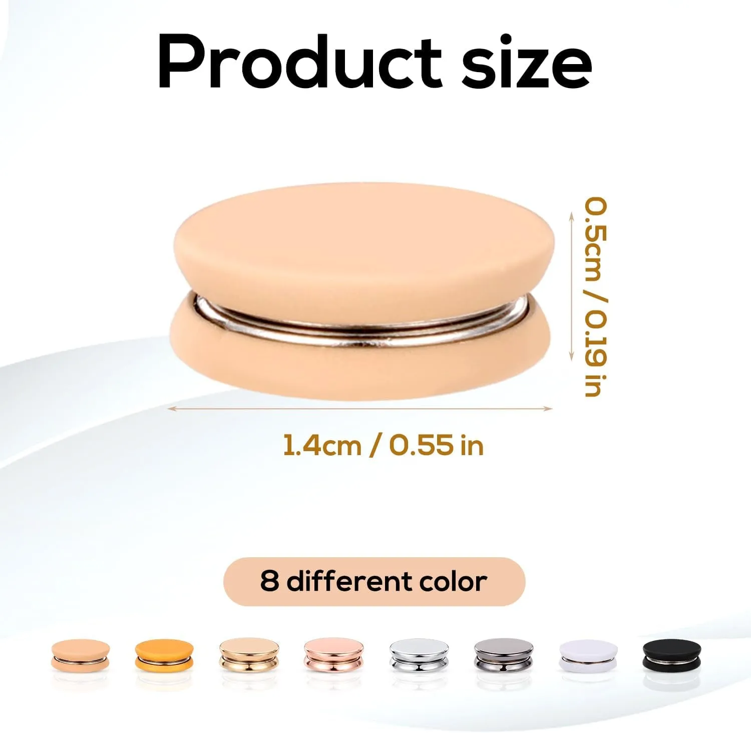 8Pcs Hijab Magnetic Pins, Strong Clothes Hijab Magnets Multi-Purpose Colorful Magnetic Scarf Clasp Pinless Brooch Hijab Pins Buttons for Women Clothing Dress Scarves (Matte Plating)