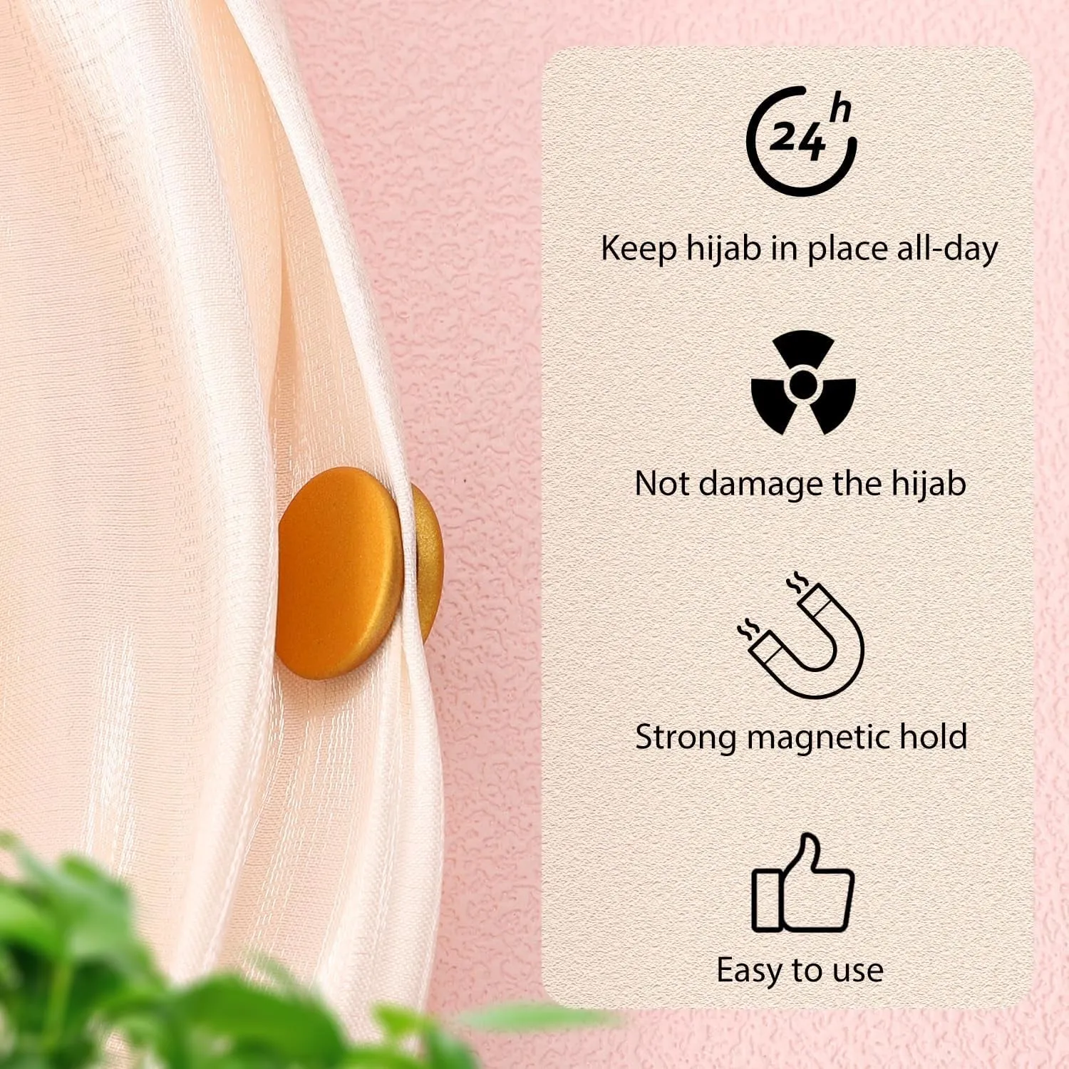 8Pcs Hijab Magnetic Pins, Strong Clothes Hijab Magnets Multi-Purpose Colorful Magnetic Scarf Clasp Pinless Brooch Hijab Pins Buttons for Women Clothing Dress Scarves (Matte Plating)