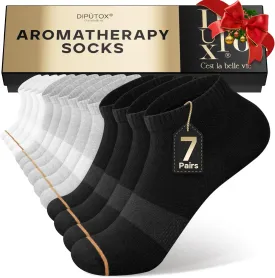 Ankle Cotton Socks for Men & Women,Aromatic Scent,No Show Arch Compression,Ideal for Running/Hiking/Gifts
