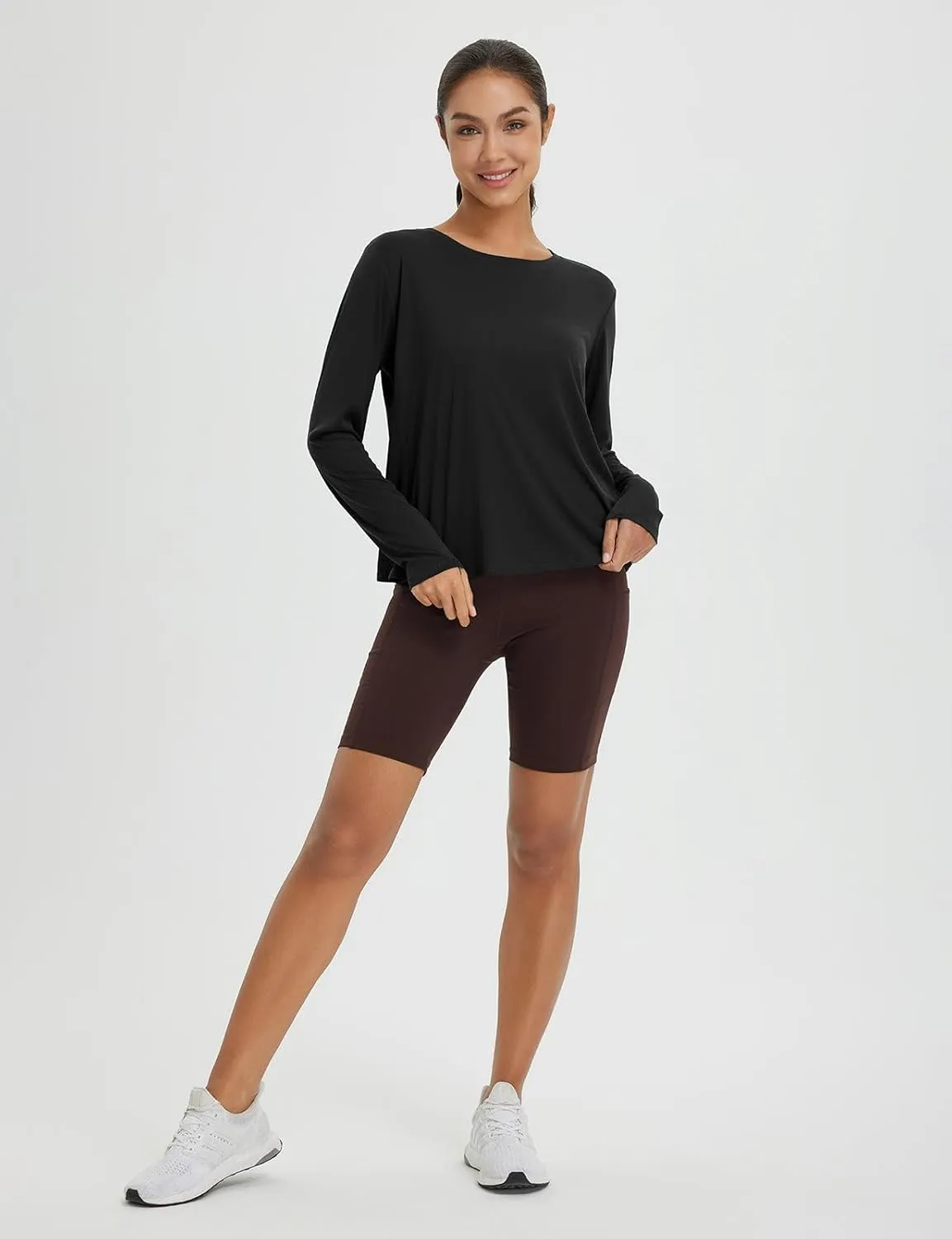 baleaf Women's Long Sleeve Workout Tops Athletic Shirts Split Back Running Gym Quick Dry Sun Protection UPF 50 