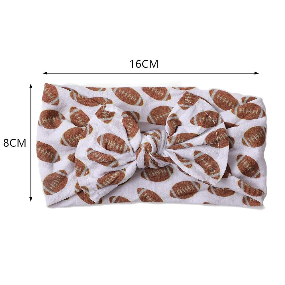 BBTDIN Baby Football Turban Headband - Hair Band Bow for Infant, Toddler - Football Hair Accessory for Girls and Boys - 1 Count