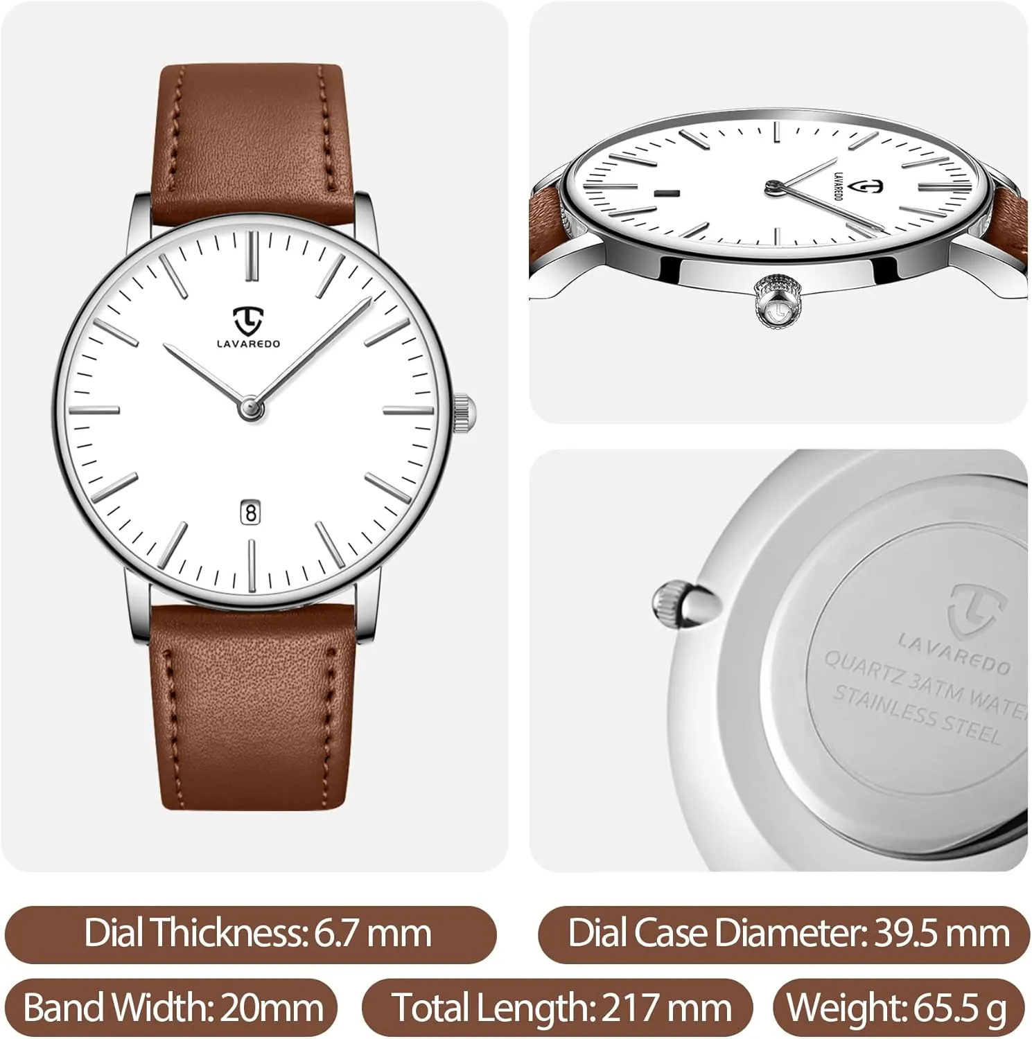 BEN NEVIS Watch, Mens Watch, Minimalist Fashion Simple Wrist Watch Analog Date with Leather Strap