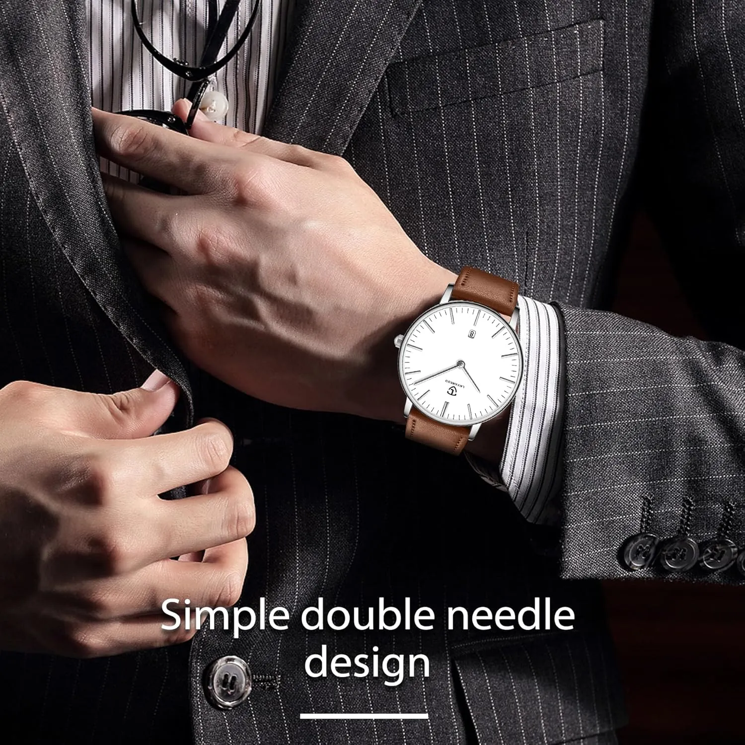 BEN NEVIS Watch, Mens Watch, Minimalist Fashion Simple Wrist Watch Analog Date with Leather Strap