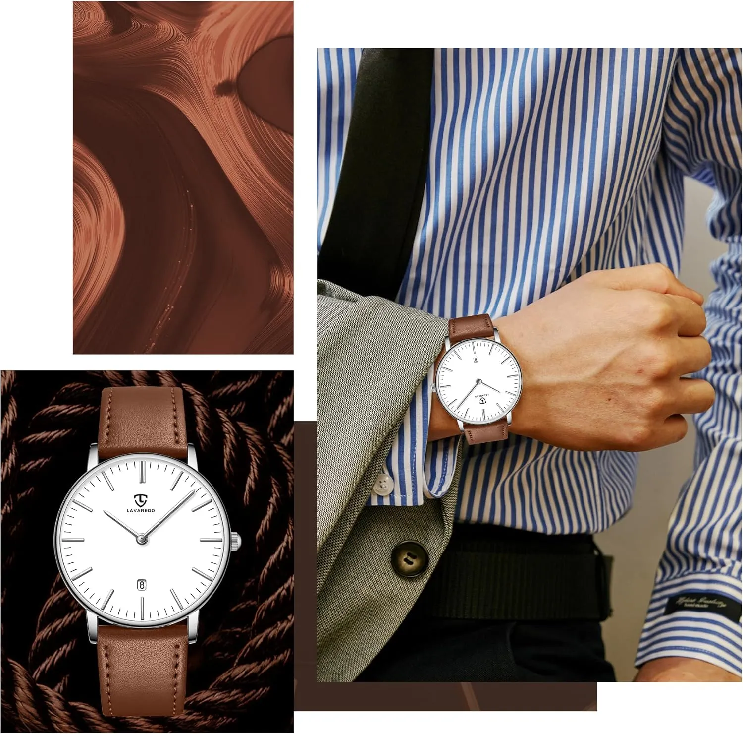 BEN NEVIS Watch, Mens Watch, Minimalist Fashion Simple Wrist Watch Analog Date with Leather Strap