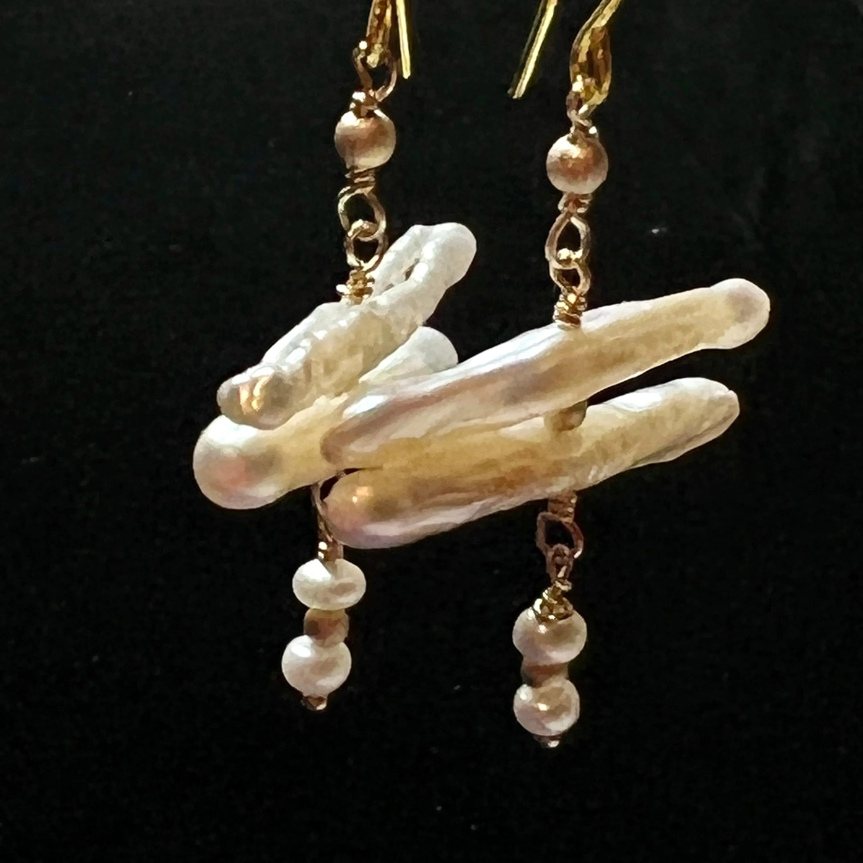 Biwa Pearl Dragonfly Earrings
