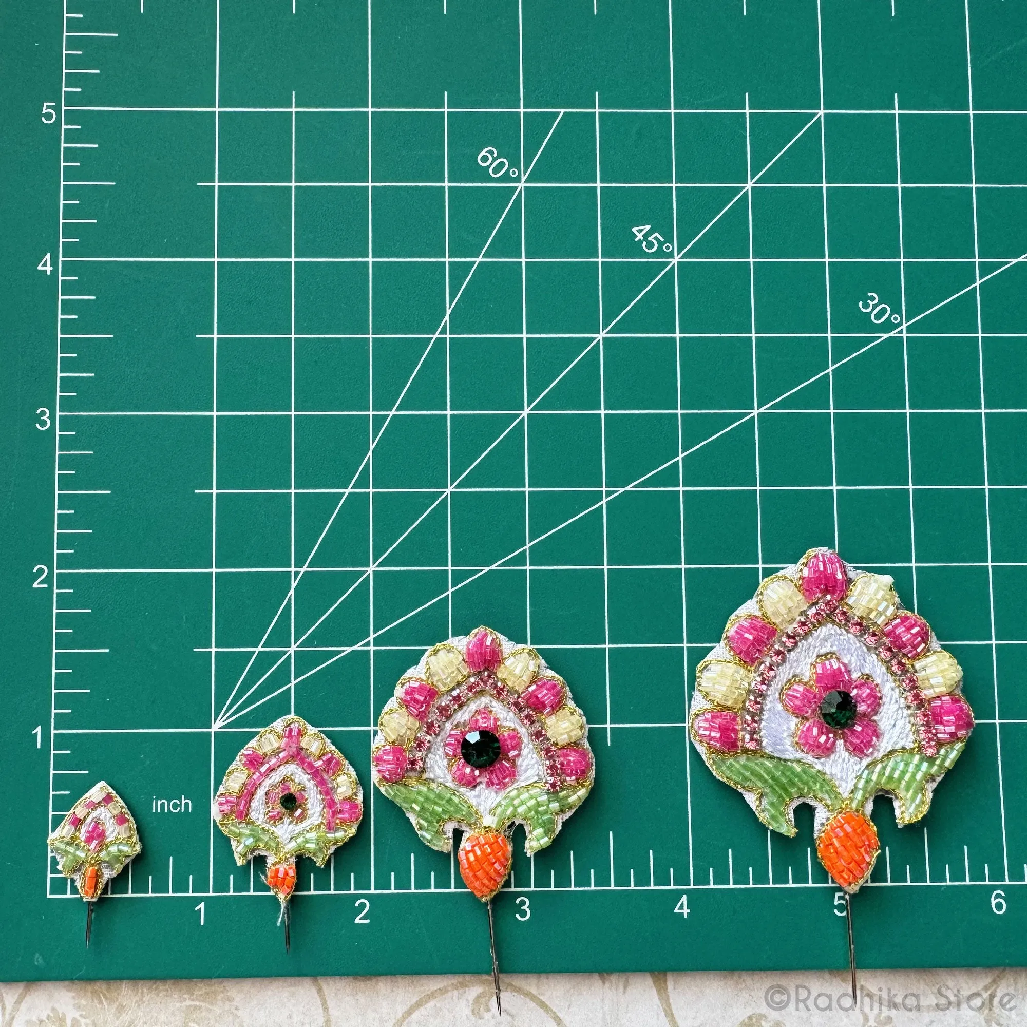 Candy Fan - Radhika's Favorite - Jeweled Embroidery Turban Pins - Set of 2