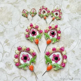 Candy Fan - Radhika's Favorite - Jeweled Embroidery Turban Pins - Set of 2