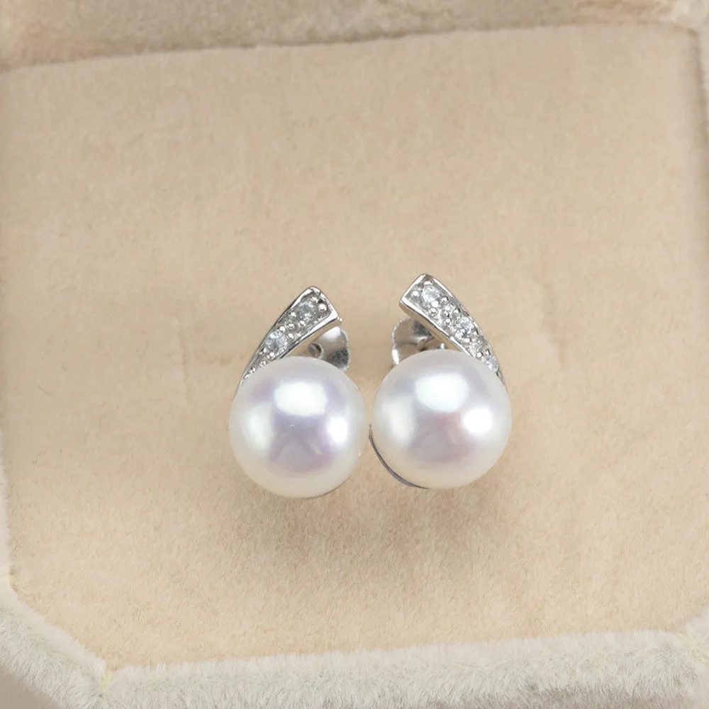 Casual 925 sterling silver earrings for women 100% genuine natural freshwater pearl jewelry stud earring