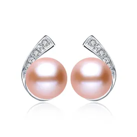 Casual 925 sterling silver earrings for women 100% genuine natural freshwater pearl jewelry stud earring