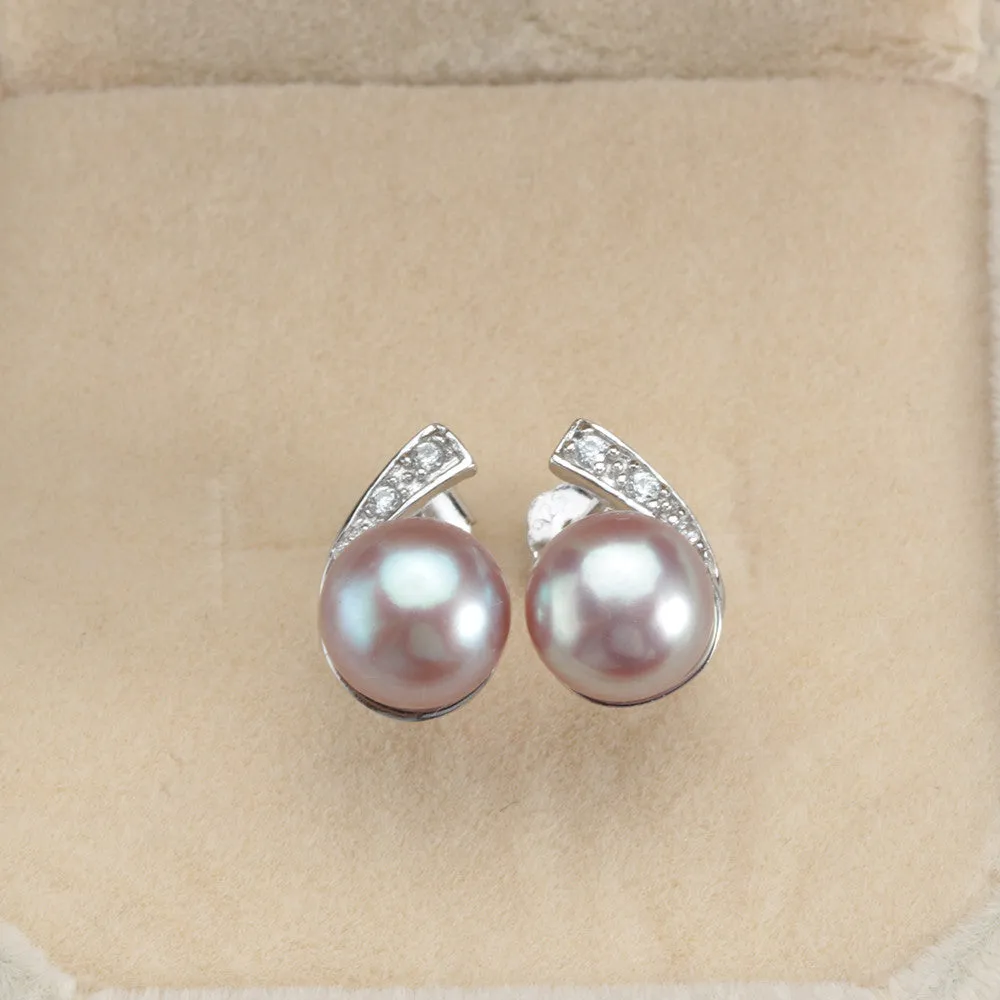 Casual 925 sterling silver earrings for women 100% genuine natural freshwater pearl jewelry stud earring