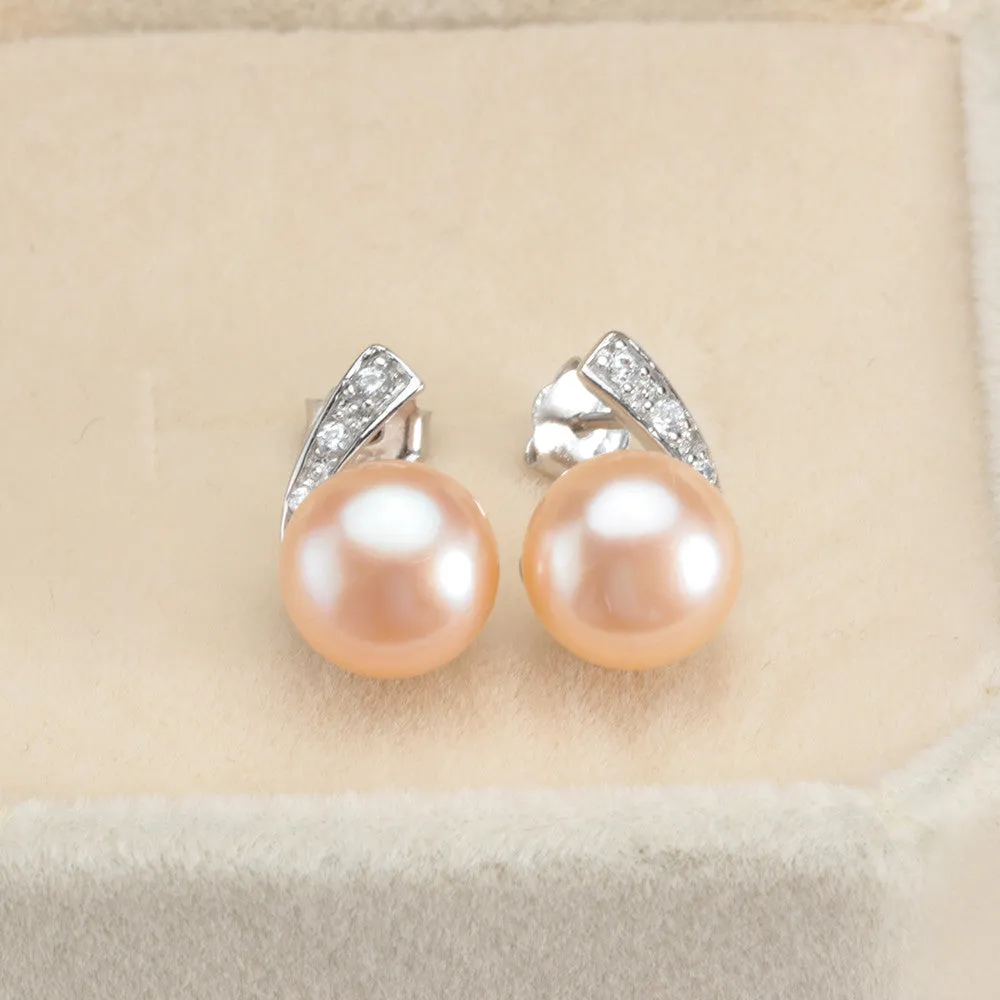 Casual 925 sterling silver earrings for women 100% genuine natural freshwater pearl jewelry stud earring