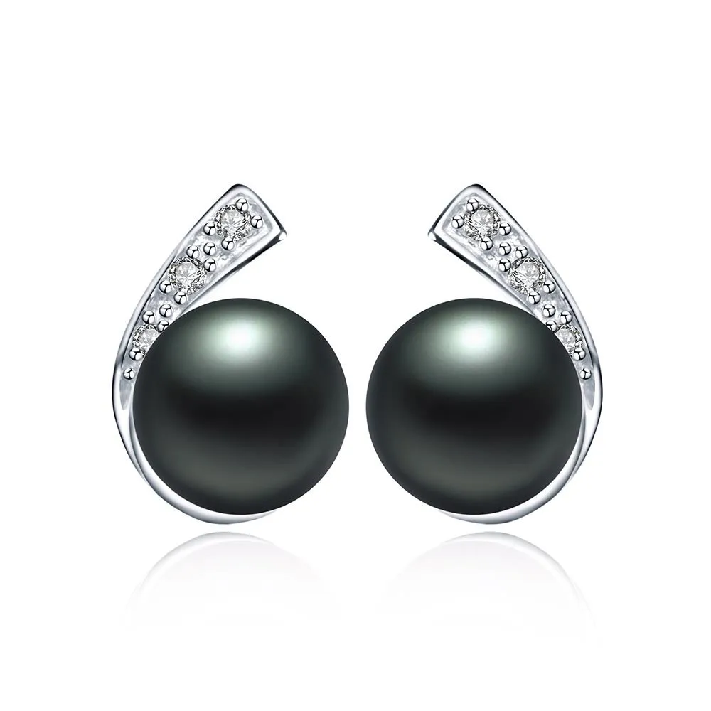 Casual 925 sterling silver earrings for women 100% genuine natural freshwater pearl jewelry stud earring