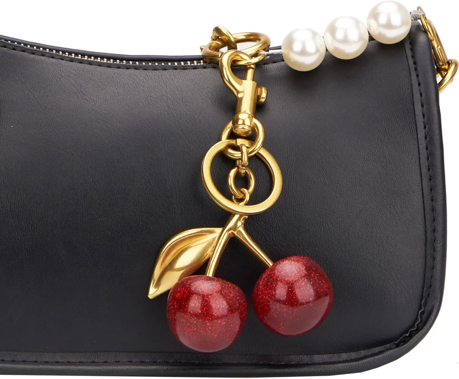 Cherry Bag Charm, Cherry Keychain Accessory Purse Charm
