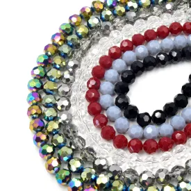 Chinese Crystal Beads 10mm Faceted Round Available in Clear, Gray, Black, Blue, Green, Rainbow, and Red Colors.