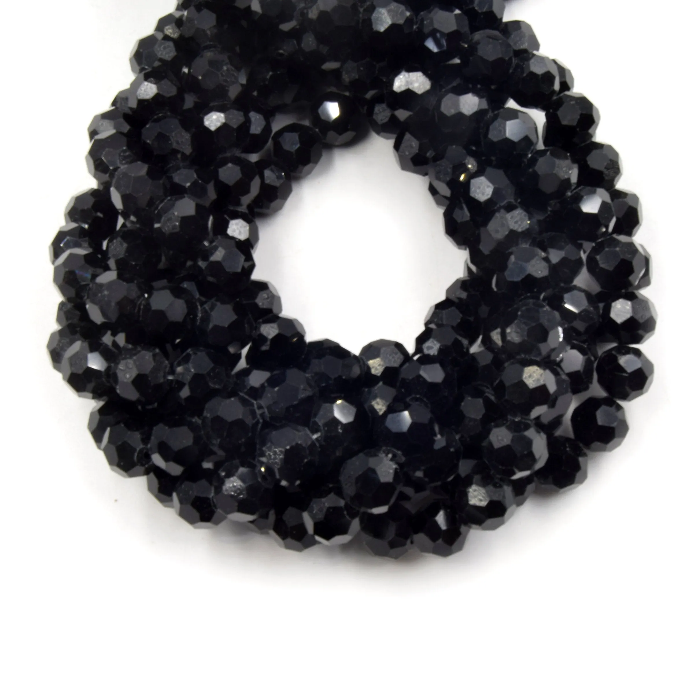 Chinese Crystal Beads 10mm Faceted Round Available in Clear, Gray, Black, Blue, Green, Rainbow, and Red Colors.