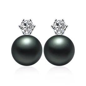 Classic Princess Earrings 100% real freshwater pearl earrings for women white/pink/purple hot seeling 925 silver jewelry