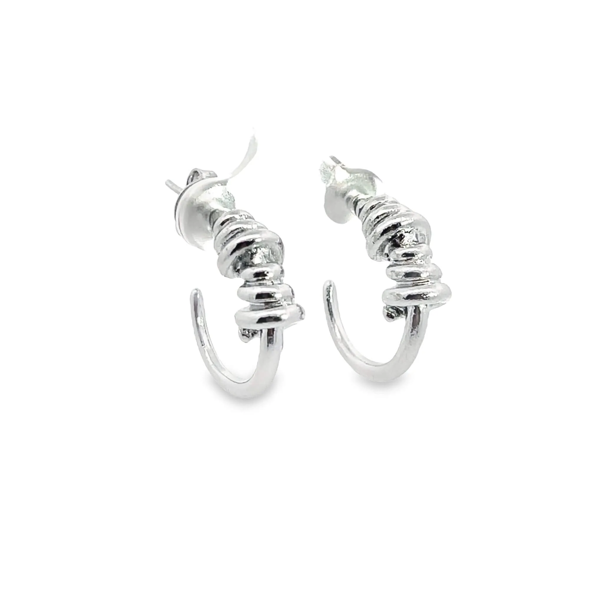 Croissant Twist Hoops Earrings