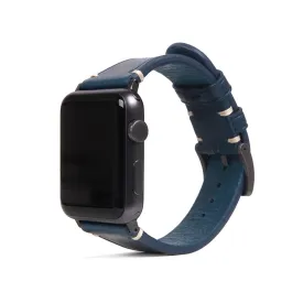 D7 Italian Buttero Leather Strap for Apple Watch SE, ULTRA 2, Series 1-9 42/44/45/49mm (Blue)