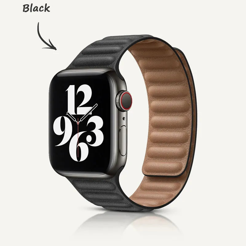 Dark Cherry | Leather Link Magnetic Strap