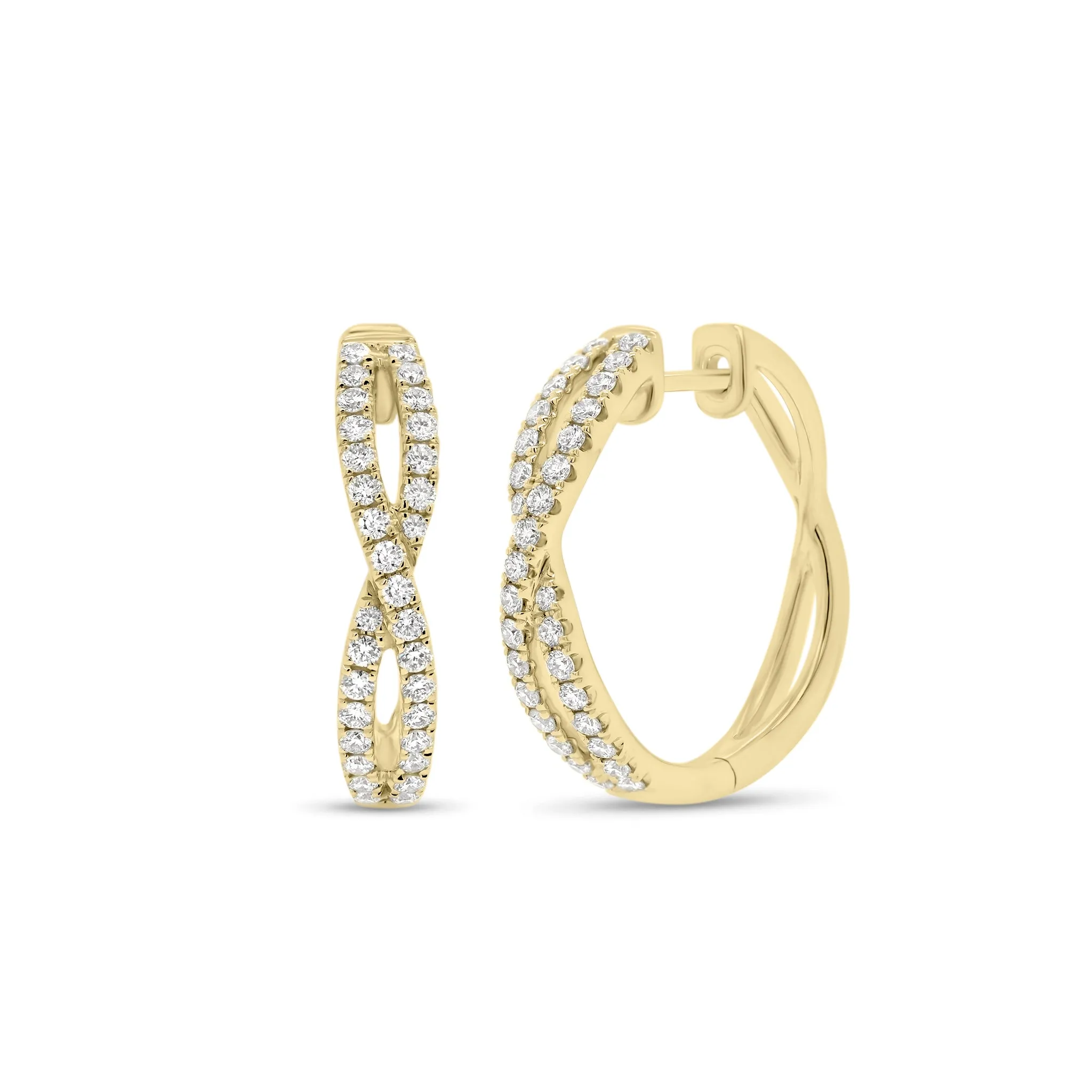 Diamond Twist Hoop Earrings