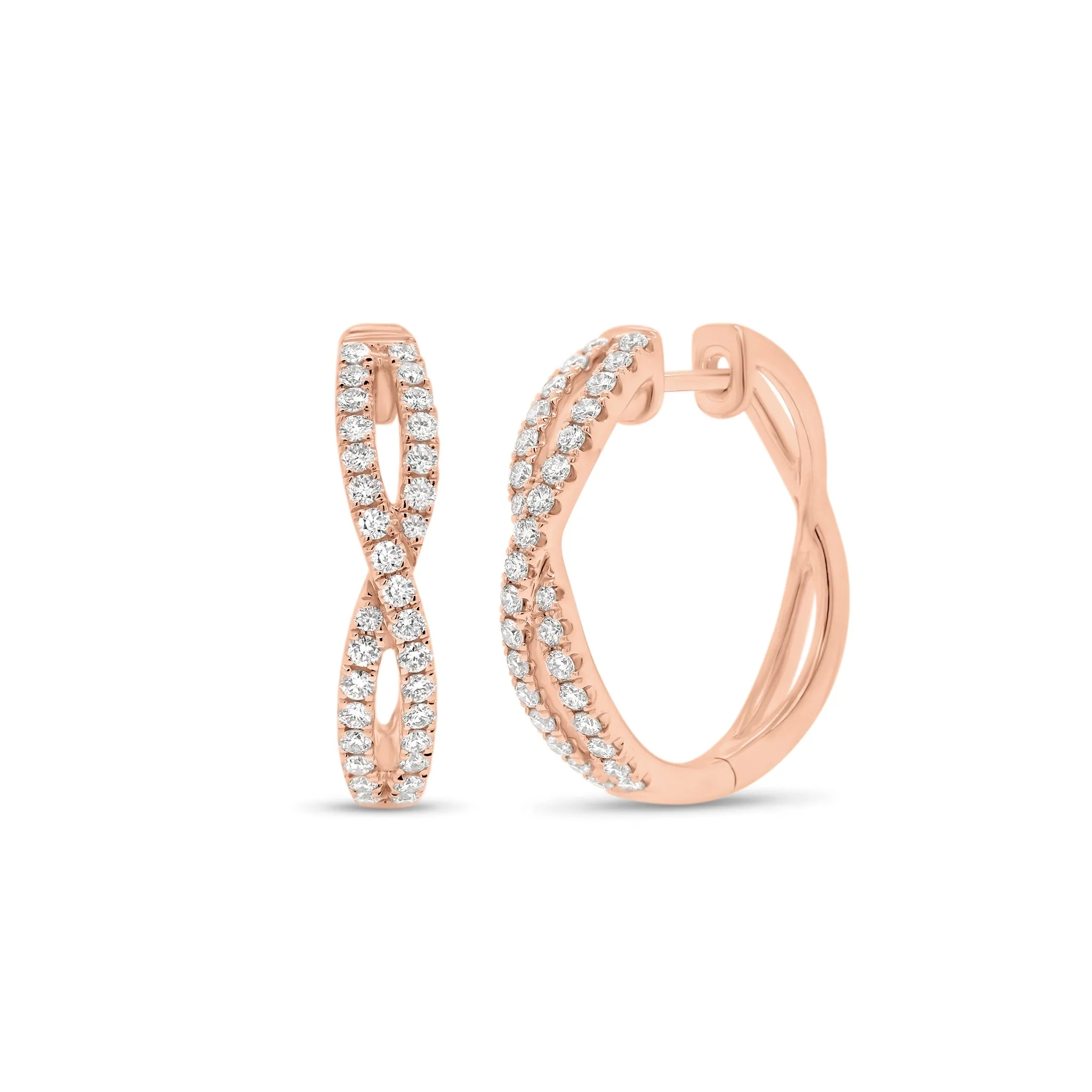 Diamond Twist Hoop Earrings