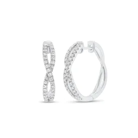 Diamond Twist Hoop Earrings