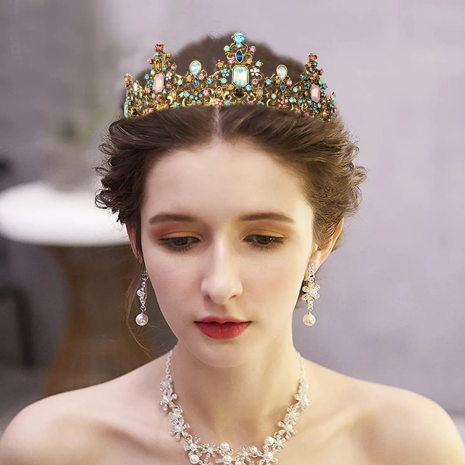 Didder Baroque Vintage Crowns and Tiaras - Royal Princess Crowns for Girls and Women - Wedding, Halloween, Christmas, Prom, Birthday and Party