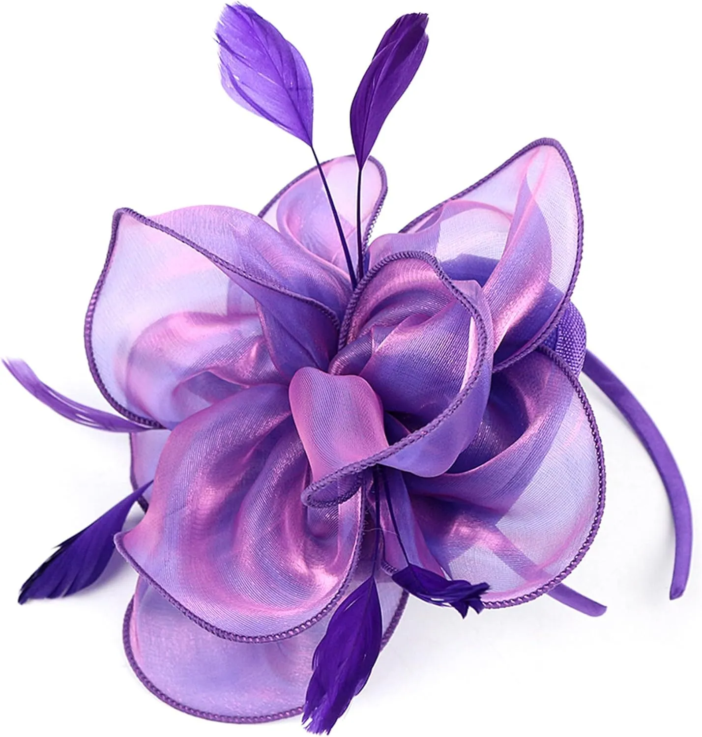 Dodheah Fascinators Hat for Women Tea Party Derby Hats Pillbox Hat Flower Feathers Wedding Headwear with Headband Hair Clip
