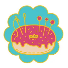 Donut Worry, Sew Happy Enamel Pin