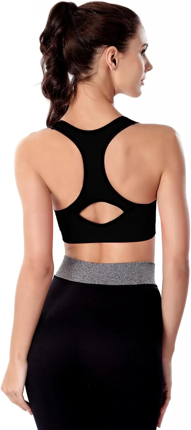 Double Couple Women Racerback Sports Bras for Women High Impact Workout Yoga Gym Fitness Bra