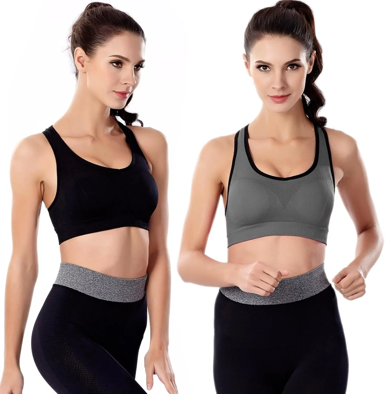 Double Couple Women Racerback Sports Bras for Women High Impact Workout Yoga Gym Fitness Bra