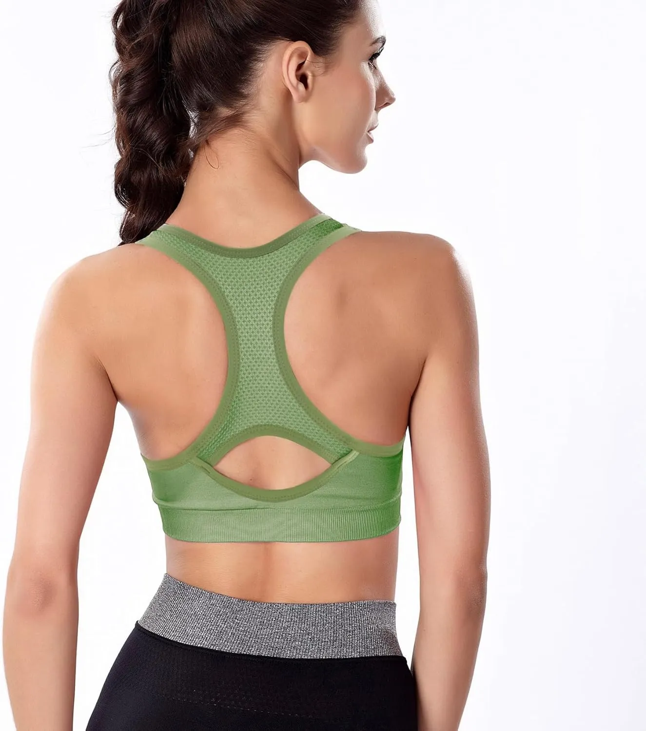 Double Couple Women Racerback Sports Bras for Women High Impact Workout Yoga Gym Fitness Bra