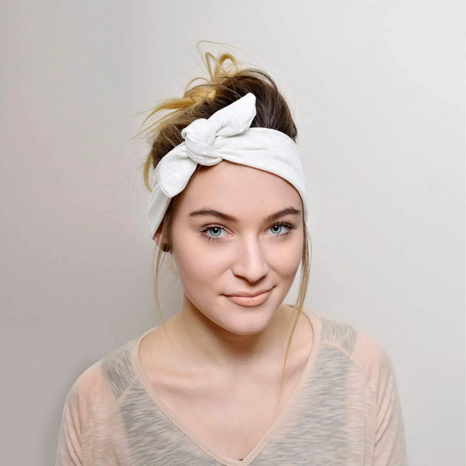 DRESHOW 4 Pack Bow Headband for Women Knotted Hair Band Facial Cloth Headbands