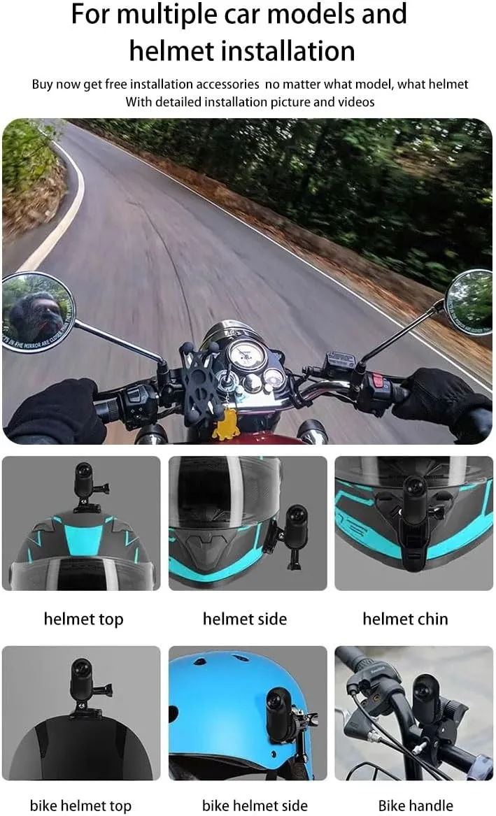 [Ellniges]Hands-Free Action Camera 360 Magnetic Wrable Camera for Skiing Recording, 150-Min Battery 380mAh Compact Design, 1080P Video Capture with k/Mount for Ouoor Sports