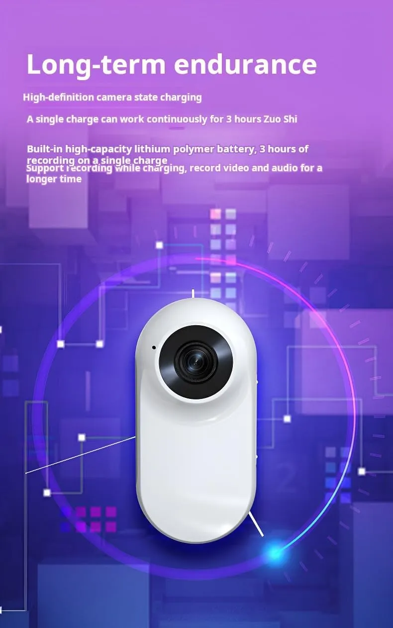 [Ellniges]Hands-Free Action Camera 360 Magnetic Wrable Camera for Skiing Recording, 150-Min Battery 380mAh Compact Design, 1080P Video Capture with k/Mount for Ouoor Sports