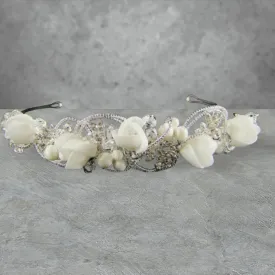 Emmanuel - Pearl Crystal Tiara Silver