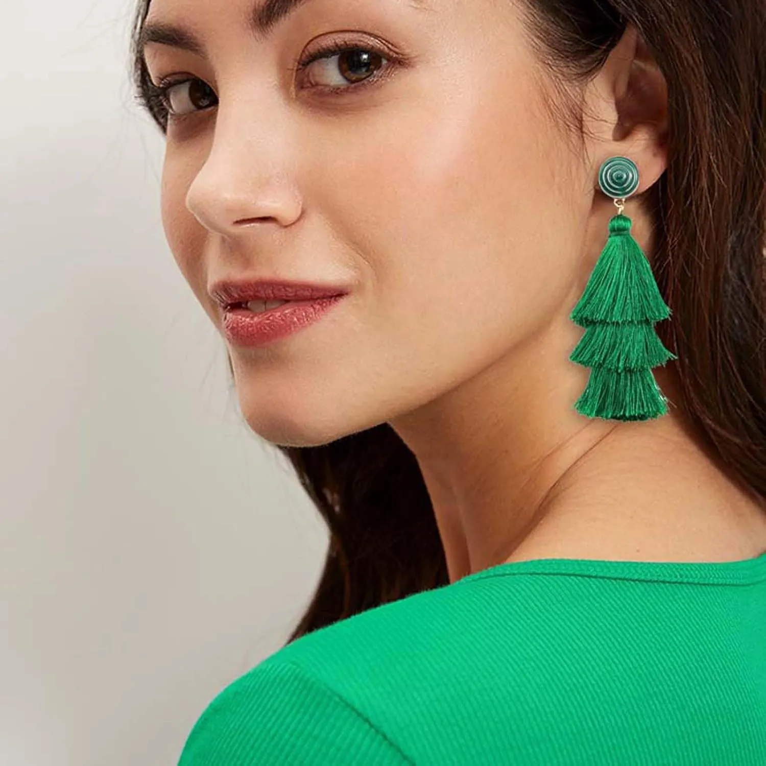 Fashion Tassel Dangle Earrings for Women Boho Holiday Festive Earrings Colorful Tiered tassel Earrings Bohemian Jewelry for Women Teen Girls Gift
