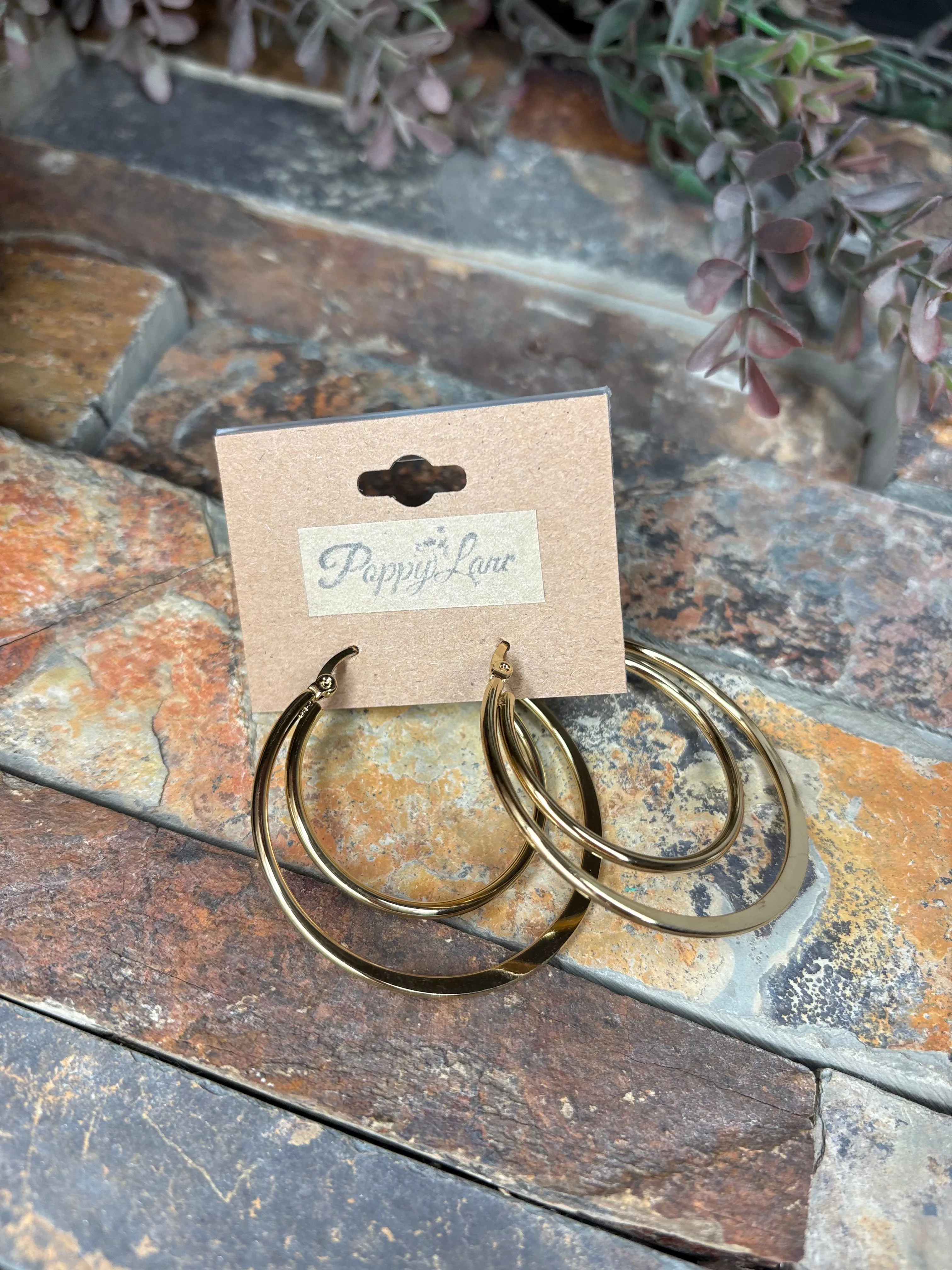 Gold Basics Double Round Hoop Earrings