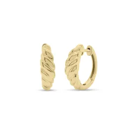 Gold Cable Huggie Earrings