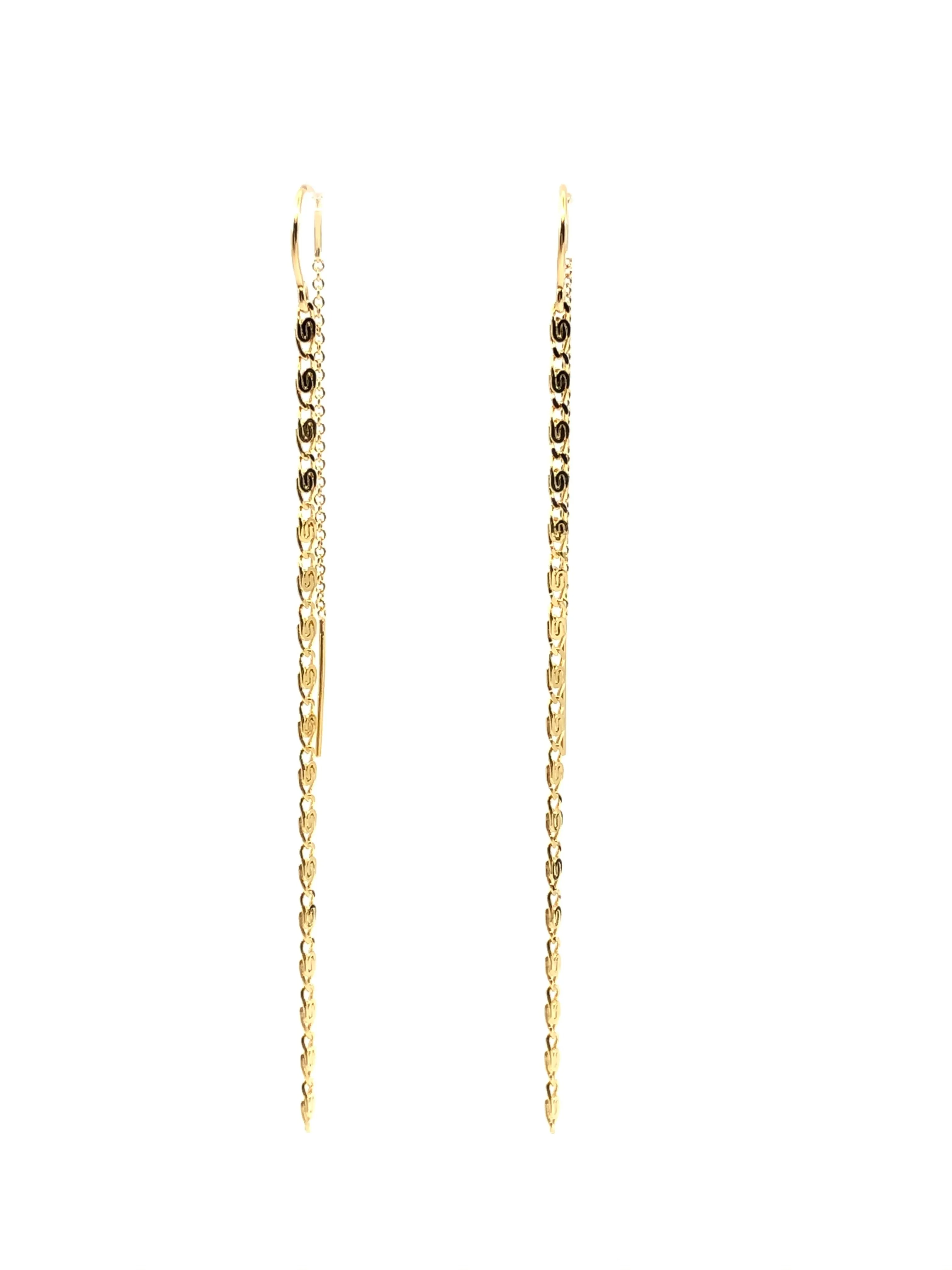 Gold fill Chain Threader Earrings