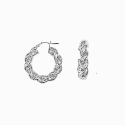 Gold Swirl Hoop Earrings - Large Size