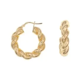 Gold Swirl Hoop Earrings - Large Size