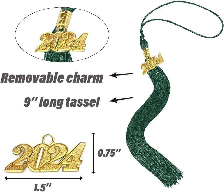 goprety Matte UNIS ex Graduation Cap with 13 Color Matched Tassel and 2025 Year Charm