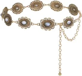 JASGOOD Western Metal Concho Belt for Women Cowgirl Waist Chain for Women Dress Pants